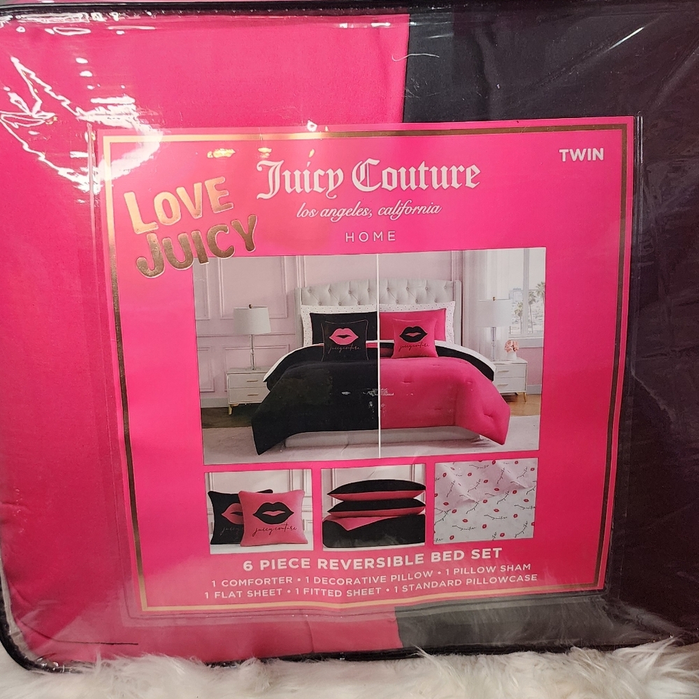 Juicy Coulture 6 Piece Twin  Reversible bed set new - Picture 5 of 6